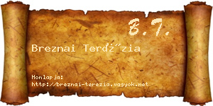 Breznai Terézia névjegykártya